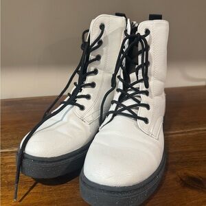 Sincerely Jules White Combat Boots